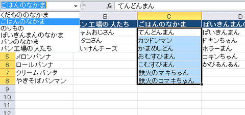 名前の定義を作成していく